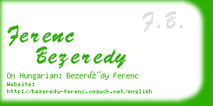 ferenc bezeredy business card